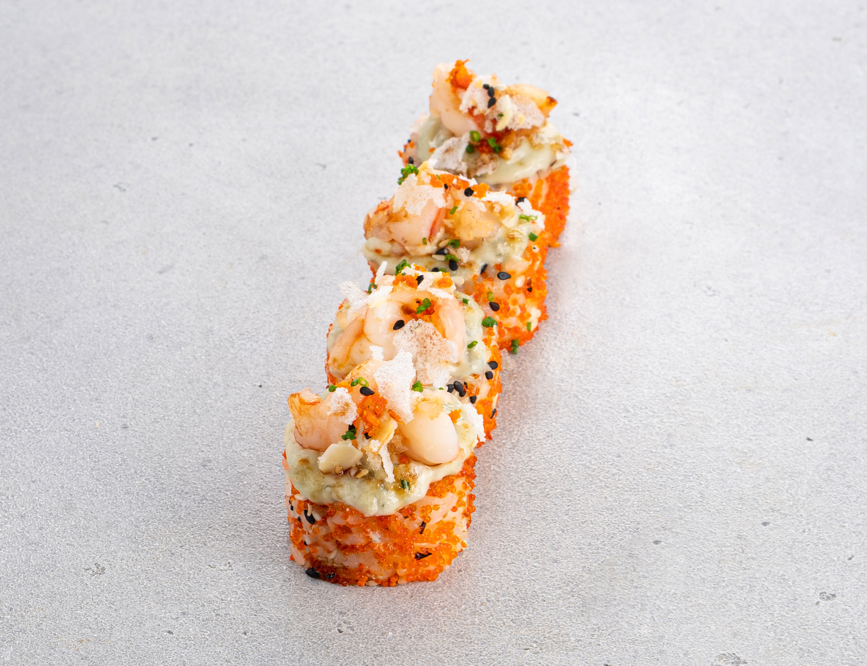 Запеченный ролл Креветка с горгонзолой (4 шт)